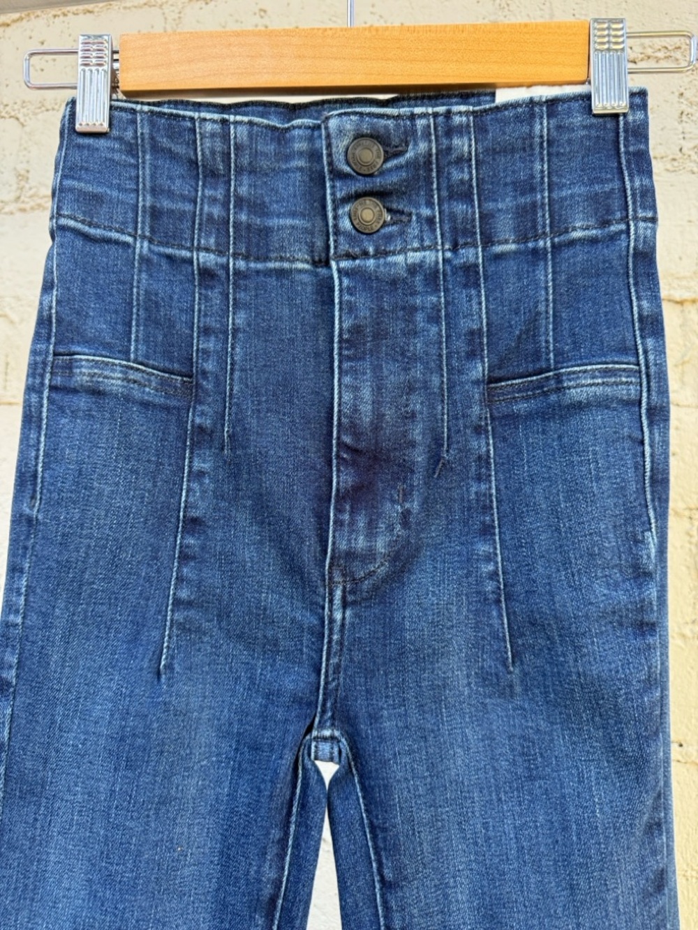 Free People We The Free Jayde High Rise Flare Leg Jeans Night Sky Size 24 - Picture 7 of 15